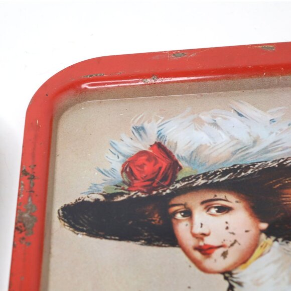 Vintage Coca-Cola Serving Trays Set of 2 Small Metal Coke Trays Retro 80s Promo - Picture 7 of 13